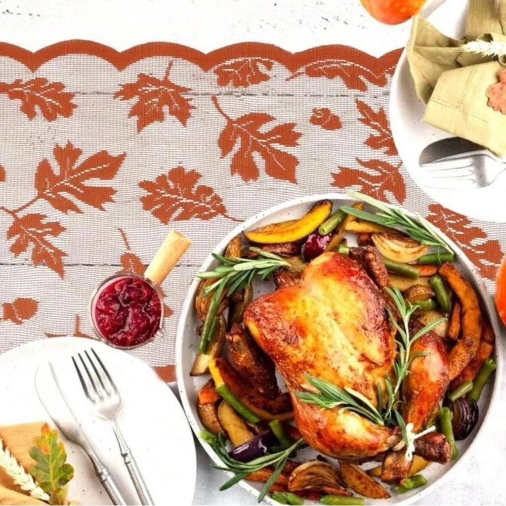 NEW Orange Leaf Fall Table Runner